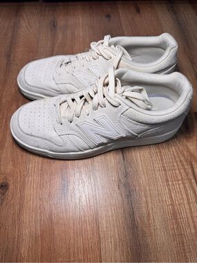 New Balance Off-White/Natural Suede Low-Top Sneakers